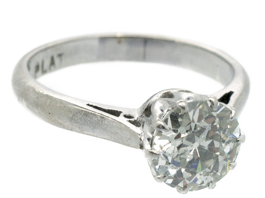 18ct white gold platinum one carat diamond solitaire ring 334g