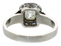 Art Deco 18ct White Gold Sapphire & Diamond Ring