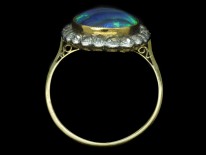 Edwardian 18ct & Platinum Black Opal & Diamond Ring