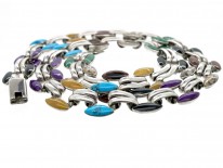 Mexican Silver & Coloured Stones Necklace