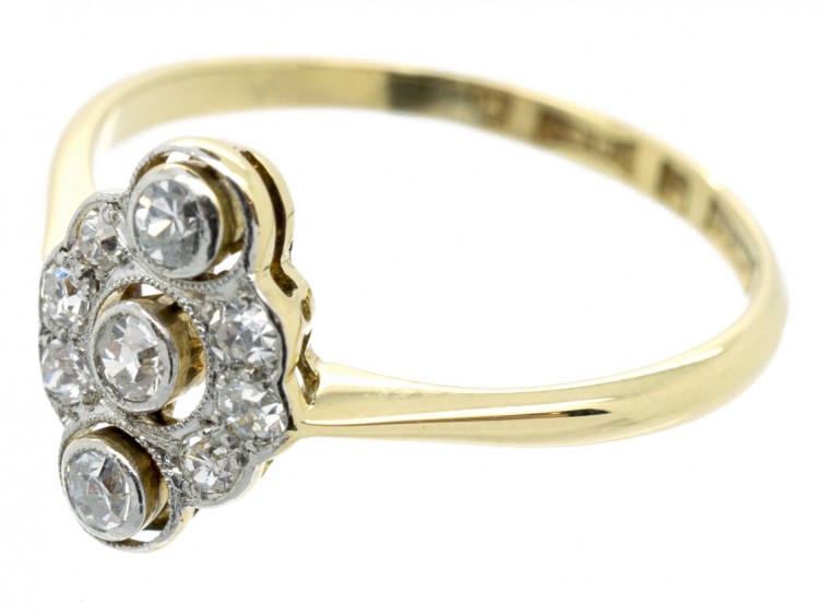 Art Deco Oval Diamond Cluster Ring