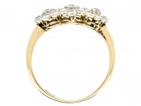 Art Deco 14ct Gold Oval Starburst Design Diamond Ring