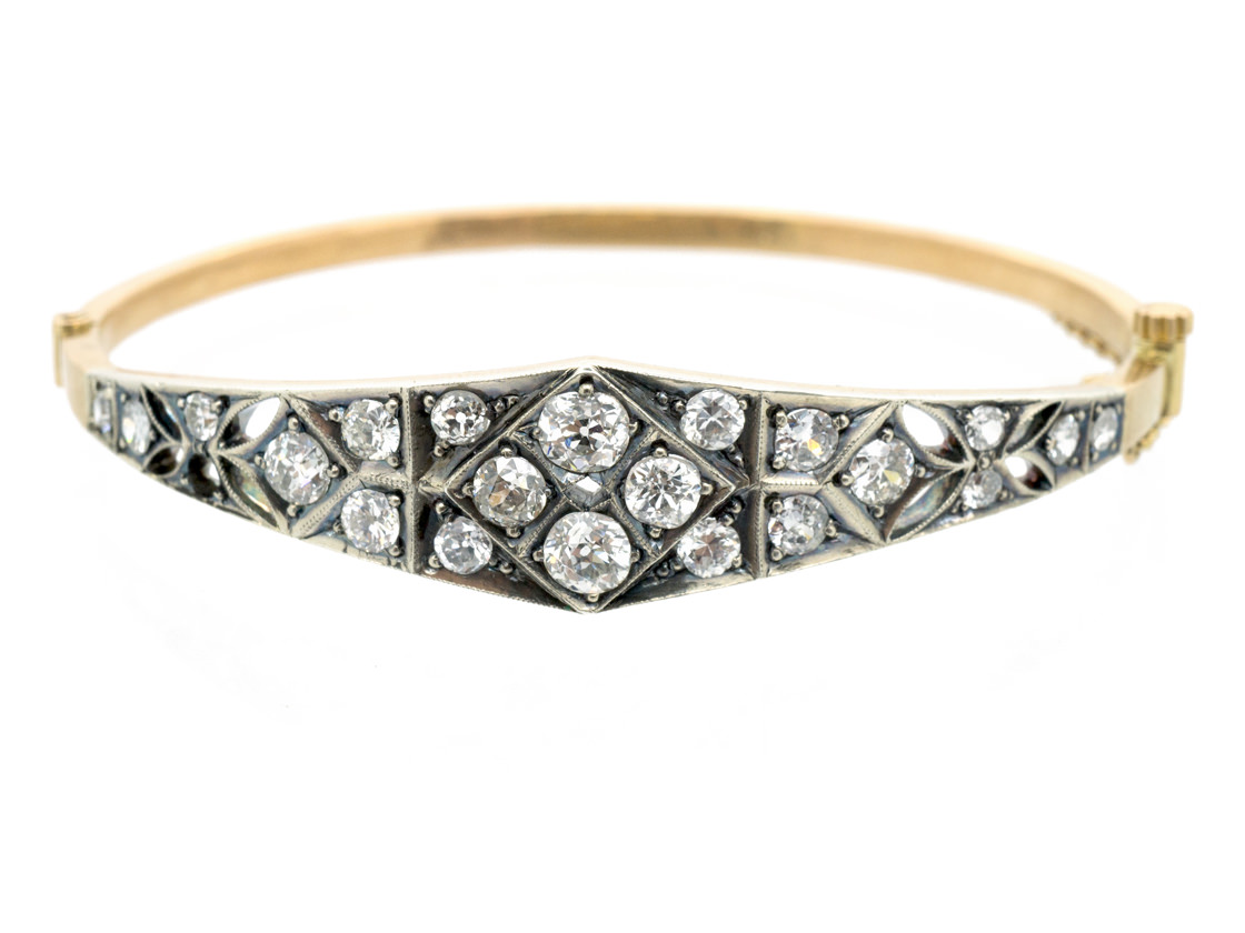 Hudson Gold Diamond Bangle main image 1