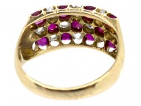 Victorian 18ct Gold Ruby & Diamond Chequerboard Ring