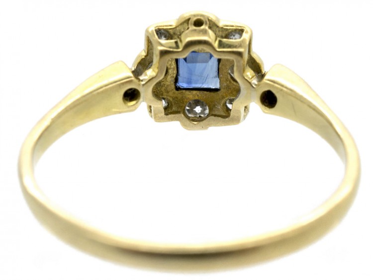 Art Deco 18ct Gold & Platinum Sapphire & Diamond Ring