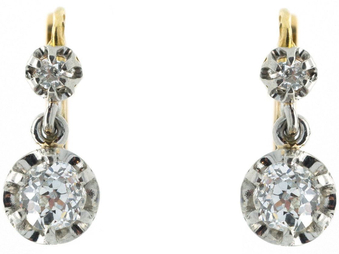 Solitaire diamond drop on sale earrings