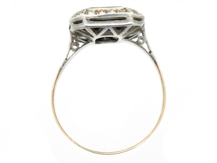 Art Deco Paste & Octagonal Onyx Ring
