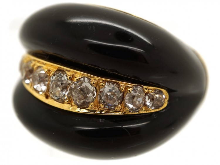 Large Victorian Diamond & Onyx Ring