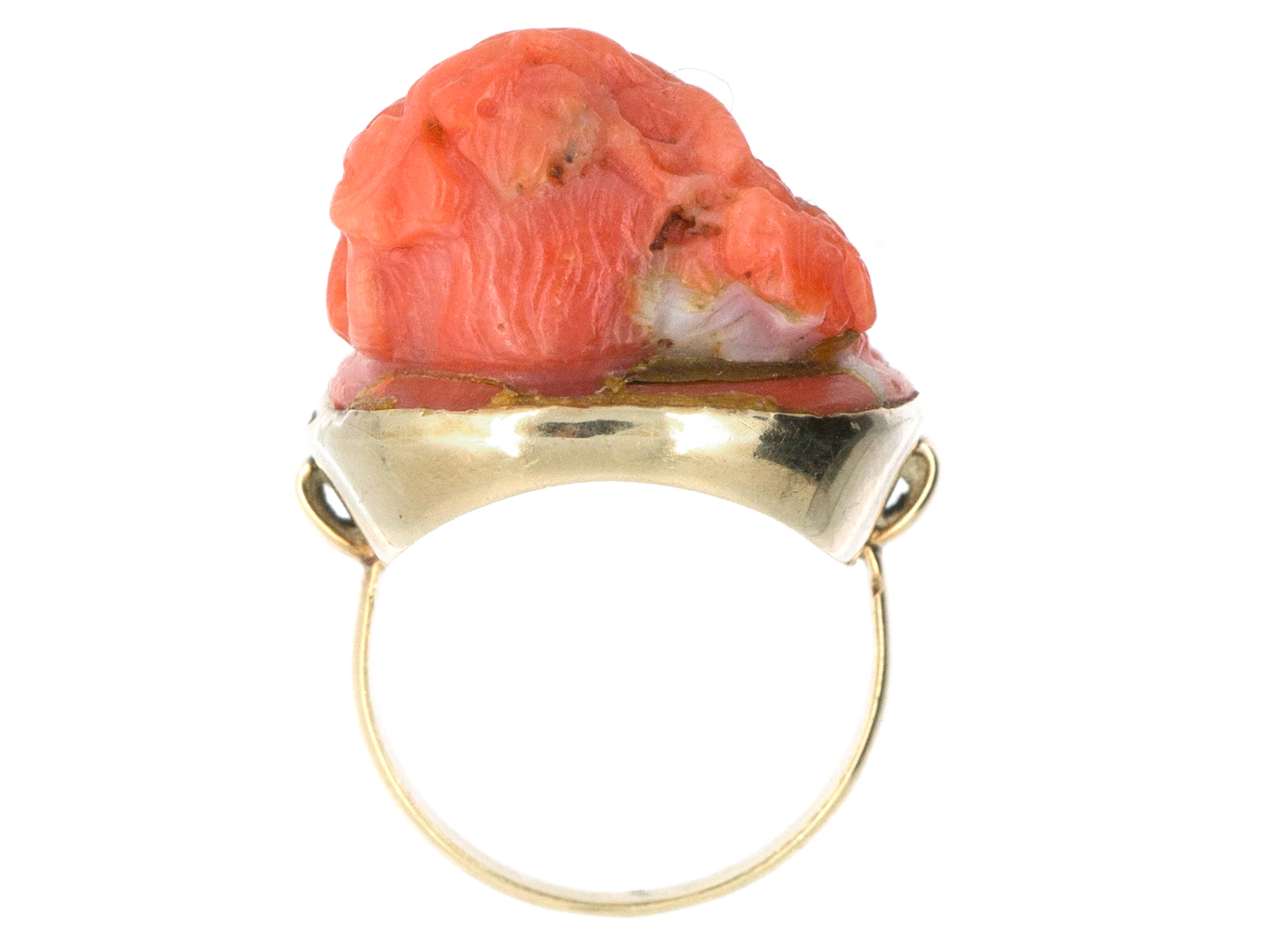 Georgian Carved Coral Ring of a Neo-Classical Lady (415G) | The Antique ...