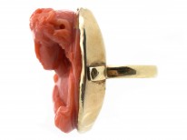 Georgian Carved Coral Ring of a Neo-Classical Lady