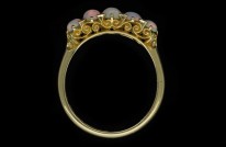 Victorian Five Stone Opal & Diamond Ring
