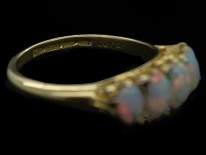 Victorian Five Stone Opal & Diamond Ring