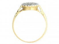 Edwardian 18ct Gold & Platinum Diamond Pave Set Cluster Ring