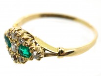 Edwardian 18ct Gold Emerald & Diamond Ring