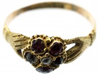 Late Georgian 15ct Gold Gem Set Token of Affection Ring