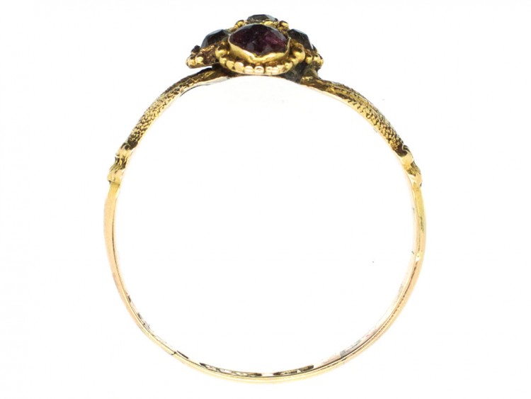 Late Georgian 15ct Gold Gem Set Token of Affection Ring