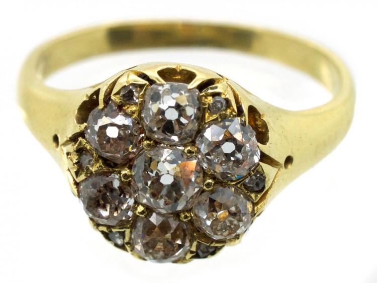 Victorian Old Mine Cut Diamond Cluster Ring