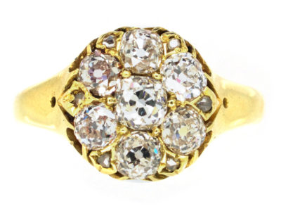 Victorian Old Mine Cut Diamond Cluster Ring