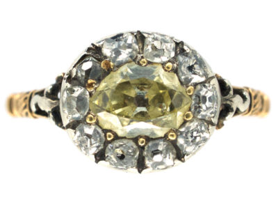 Georgian Oval Diamond Cluster Ring