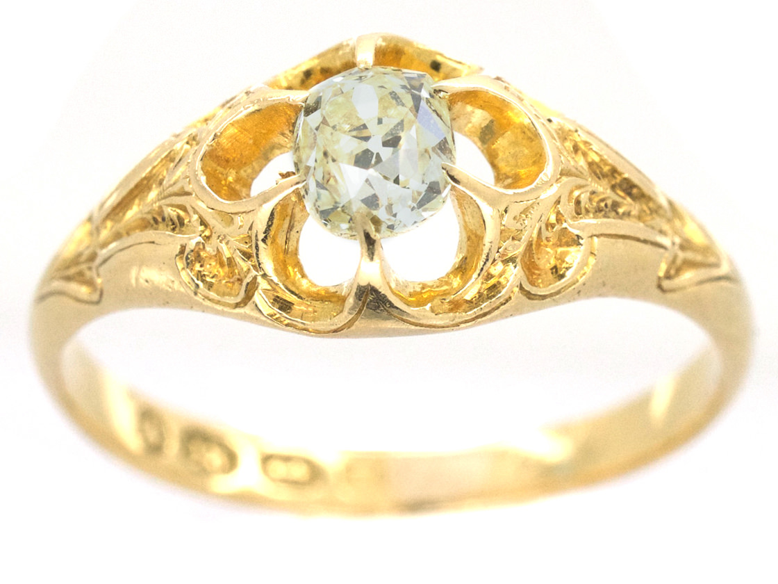 Victorian 18ct Gold & Old Mind Cut Diamond Ring (473G) | The Antique ...