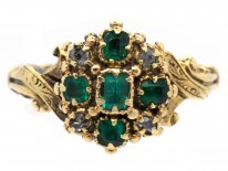 Georgian 18ct Gold, Emerald & Diamond Ring