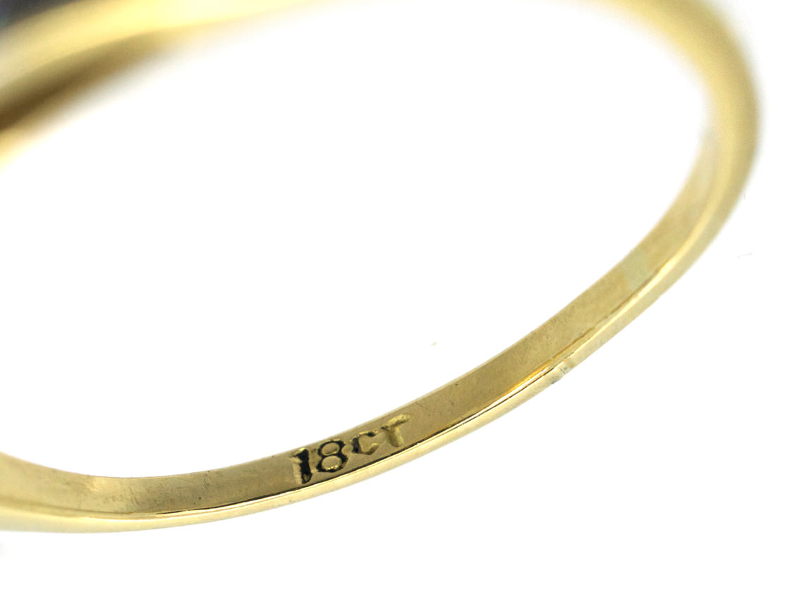 Edwardian 18ct Gold & Platinum, Diamond & Aquamarine Cluster Ring (114 ...