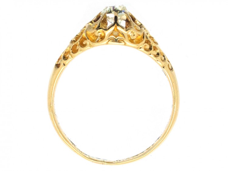 Victorian 18ct Gold & Old Mine Cut Diamond Ring