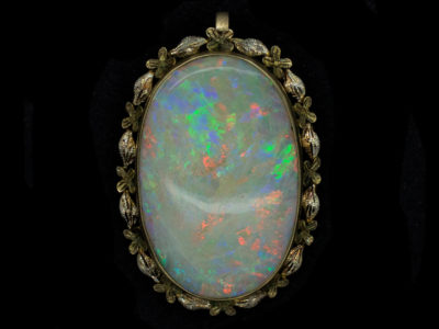 Large Oval Opal 15ct Gold Pendant