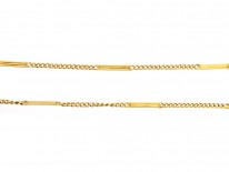 Edwardian 15ct Gold Bar & Link Chain
