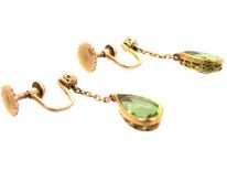 Edwardian Peridot & Diamond Drop Earrings