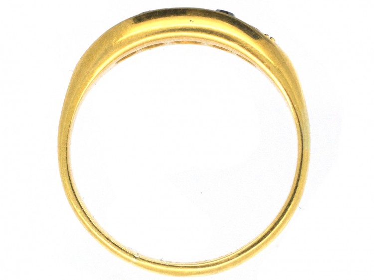 Edwardian 18ct Gold Five Stone Ruby & Diamond Ring