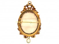 French 18ct Gold Enamelled Pendant Brooch After Boucher