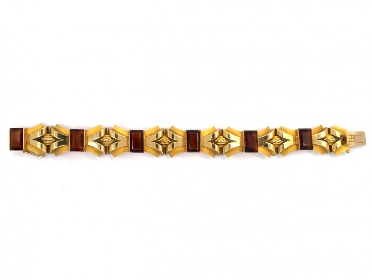 9ct Gold & Madeira Citrine 1960s Bracelet