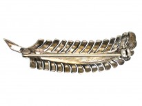 Art Deco Silver & Marcasite Feather Brooch