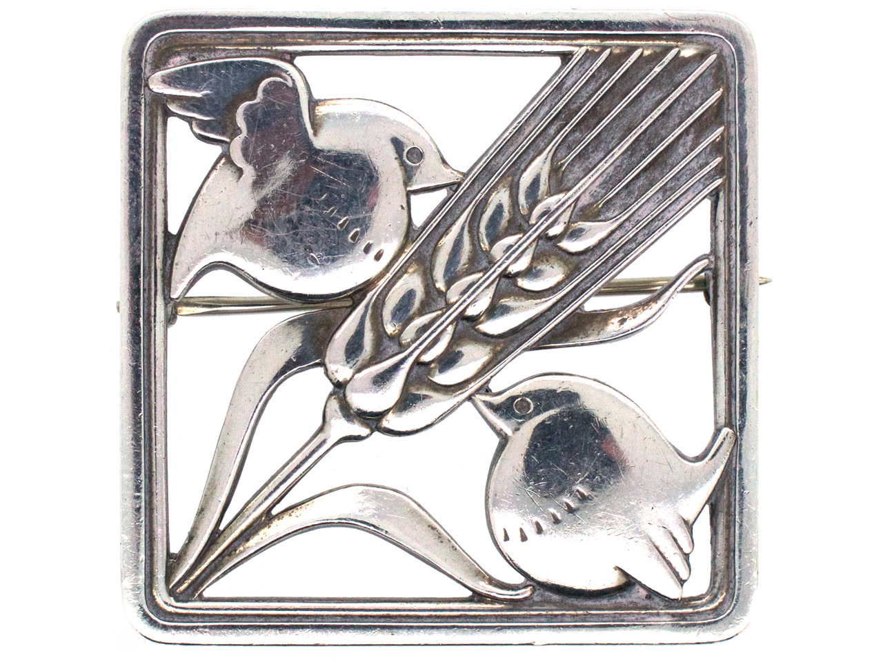 Lightweight Golden/Silver Bird On Stone Brooch Design Badge