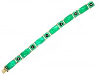 Silver ​& Green Enamel Norwegian Bracelet
