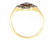 Art Deco Ruby & Diamond Target Ring