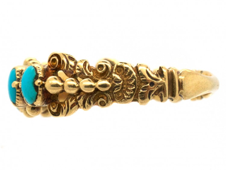 Regency 18ct Gold & Five Stone Turquoise Ring