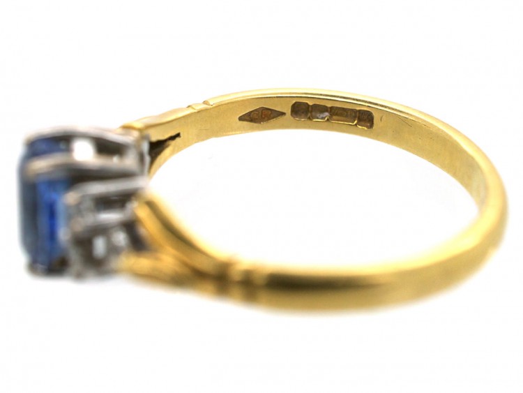 18ct Gold Ceylon Sapphire & Diamond Ring