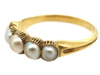 Regency 18ct Gold & Natural Split Pearl Ring
