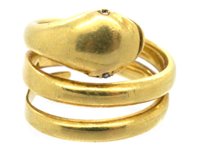 Victorian 18ct Gold Coily Snake Ring
