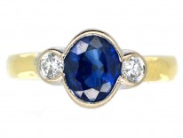 18ct Gold Sapphire & Diamond Three Stone Ring