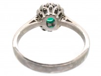 Emerald & Diamond Oval Cluster Ring