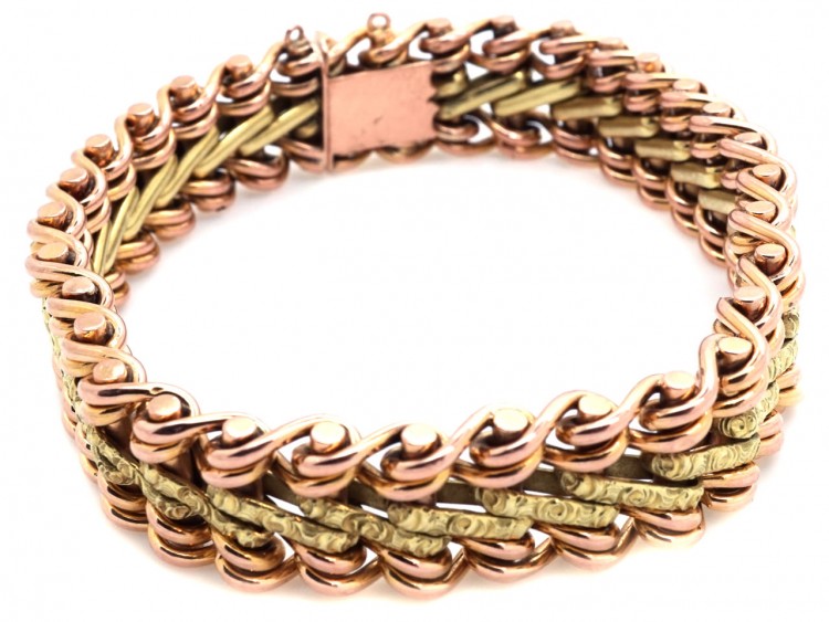 French 18ct Two Colour Gold Bracelet