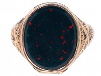 Victorian Opening Gold ​& Bloodstone Signet Ring