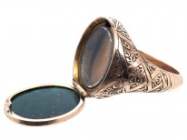 Victorian Opening Gold ​& Bloodstone Signet Ring