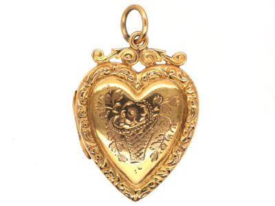 Edwardian 9ct Back & Front Heart Shaped Locket