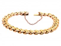Edwardian 15ct Gold Close Link Bracelet