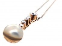 Pearl & Diamond Pendant on Chain