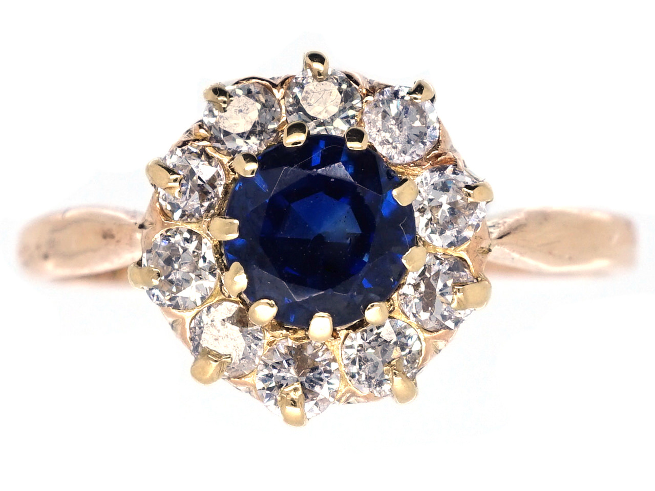 125 Sapphire & Diamond Cluster Ring
